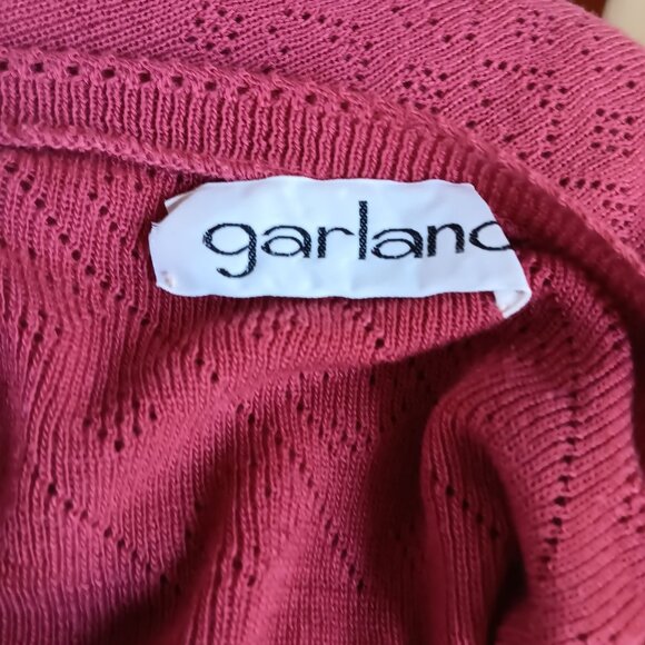 Vintage Women's Small Sweater Disco Cropped 70's Garland Pink Knit Short-Sleeve - Picture 5 of 5